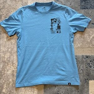 Adidas Messi Light Blue Short Sleeve Tee with Black Chest Graphic